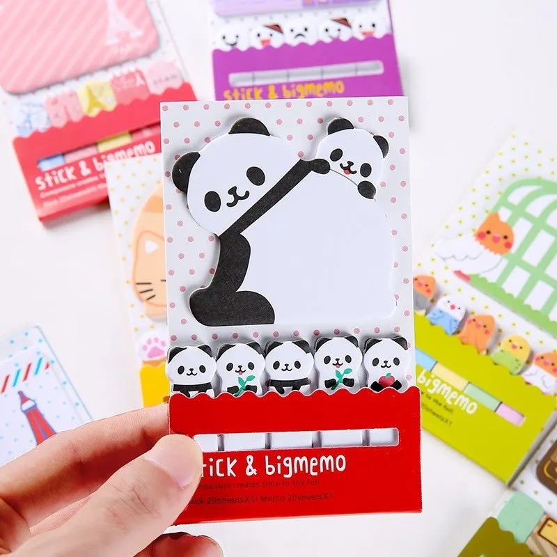 120 Ks Kreslených Poznámok Kawaii Mačky Panda Zvieratá Self-Stick Memo Podložky Home Office Roztomilý Kancelárske Potreby Kórejský Kancelárske Potreby