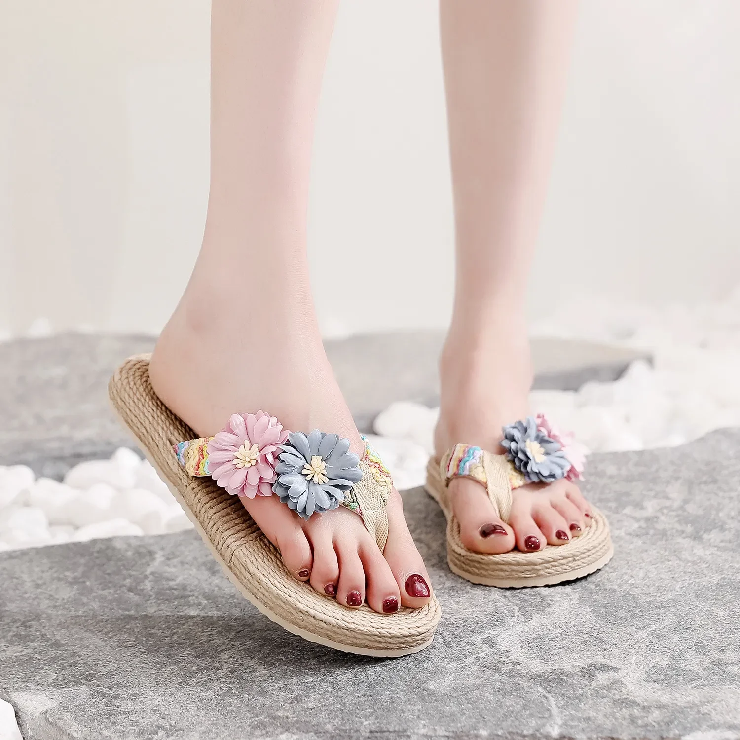 mimo sebe flip-flops kvet plážové sandále Han Chao hubky s samica papuče