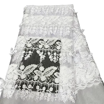 YQOINFKS Nigéria na Predaj 3D Nášivka Flitrami Čipky Textílie Najnovšie 5 Metrov Dizajn 2023 Vysoko Kvalitné Ženy Banquet Strán KY-6011