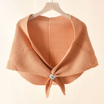 2022 Nové Pevné Farebné Pletené Malé Šatkou Jar Jeseň Ženy Trojuholníkové Dekoratívne Plášť Lady Pončo Plášte Orange
