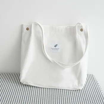 Ženské taška plátno veľkú kapacitu látkové taška jednoduché college taška cez rameno opakovane shopper taška textílie tote bag