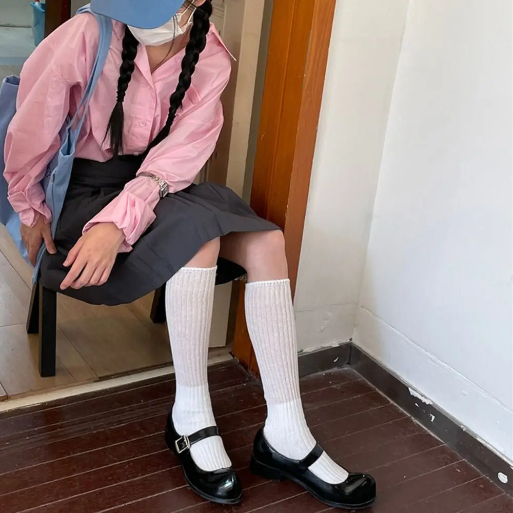 Jednofarebné Podkolienky Školskú Uniformu Ponožky Jeseň Zimné Ponožky Hromadu Ponožky Ženy Pletené Pančuchy Japonský Štýl Ponožky