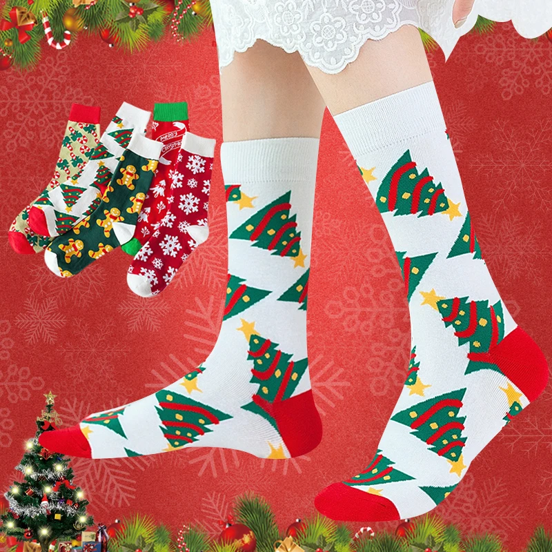 Zimné Posádky Vianočné Zábavné Bavlnené Ponožky Harujuku Cute Santa Snehuliak Vtipné Ženy Ponožky Kawaii Novinka Vianočné Darčeky 2021 Nové