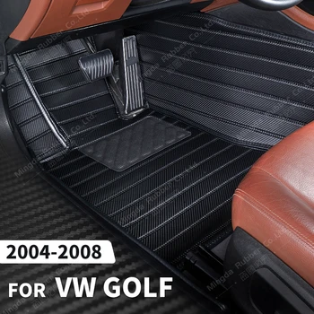 Vlastné Uhlíkových Vlákien štýl Podlahové Rohože Pre VW Volkswagen Golf Rok 2004-2008 05 06 07 Nohy Koberec Kryt Automobilových Interiérových Doplnkov