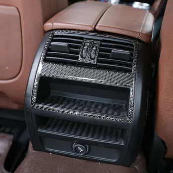 Skutočné Uhlíkových Vlákien Interiér Zadné Klimatizácia Zásuvky Prieduch Rámik Nálepka Pre BMW 5 Series F10 F18 2011-2017
