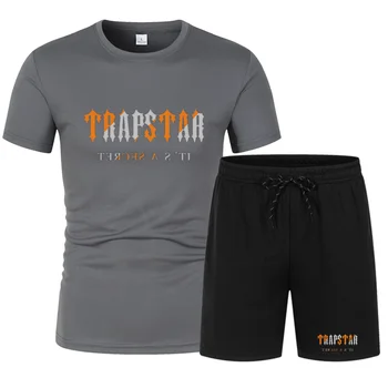 Conjunto de ropa deportiva para hombre, camiseta de malla transpirable y cómoda de alta calidad para, Fitness, ocio, pantalones c