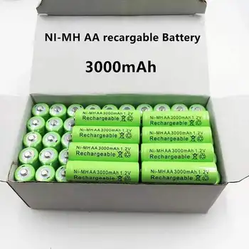 Batérie rechargeables, pré-chargées 1.2 V, AA 3000 mAh NI MH