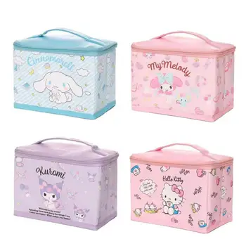 Kawaii Sanrios Hello Kitty Moje Melódie Kuromi Cinnamoroll Anime Dievča Kabelka Cartoon Prenosný Skladací Úložný Box Kozmetické Tašky