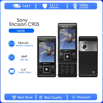 Sony Ericsson C905 Zrekonštruovaný-Originál, C905 Telefón 8MP WIFI 3G GSM Odomknutý C905 mobilného Telefónu Jeden Rok záruka
