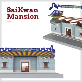 1:50 DIY Miniatúrne Dom Saikwan Mansion Budovy Model Auta Zmontované domček pre bábiky Scény Vzdelávacie Hračky pre Deti Darček k Narodeninám
