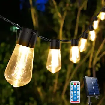 LED Solárne String Svetlá Nepremokavé Vonkajšie Závesné Slnečným svetlom Poháňané Víla String Lampa Pre Dovolenku Garland Záhradné Dekorácie Dvore