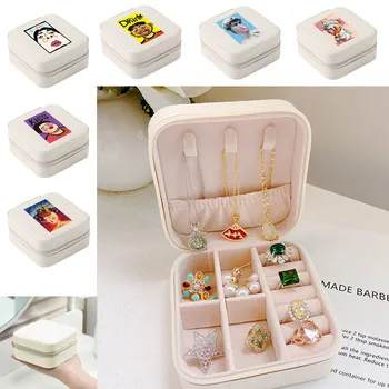 Prenosné Šperky Úložný Box Candy Farby Cestovné Skladovanie Organizátor Zábavné Vytlačiť Náušnice, Náhrdelník Krúžok Šperky Organizátor Displej