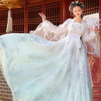 XinHuaEase Hanfu Ženy Čínskej Tradičnej Štýl Ženské Šaty Víla Han Elegantný Pás Sukne Fáze Výkonu Nádherný Kostým