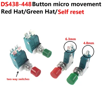 5 ks AC125V/16A 250V SPDT, Č NC Momentálne Červená/Zelená Spp Push Button Micro Switch DS438 DS448