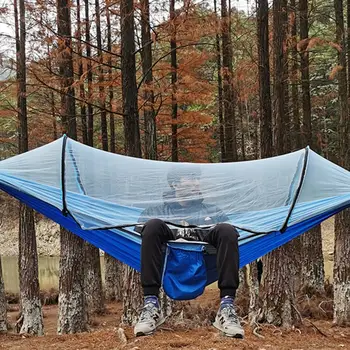 Prenosné Outdoor Camping hojdacia sieť s moskytiérou Vysoká Pevnosť Padák Tkaniny, Závesné Lôžko na Spanie Swing 1-2 Osôb