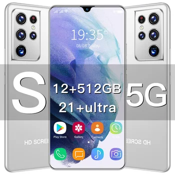 2022 S21+Ultra Mobil 6.7inchAndroid10.0 Mobilephone Globálne Mobil Darček Kvapka Vody Obrazovky Smartfónov Na Celú Obrazovku Odomknúť