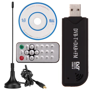 TV Stick USB2.0 Digitálny DVB-T SDR+DAB+FM TV Tuner Prijímač Stick s Diaľkovým ovládaním Tuner, Záznamník