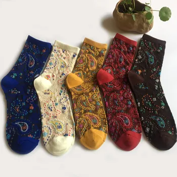 Jeseca Tlač Bavlna Ženy Ponožky Jar Leto Módne Harajuku Vintage Streetwear Ponožka Japonský Kawaii Dievčatá Roztomilé Vianoce Ponožky