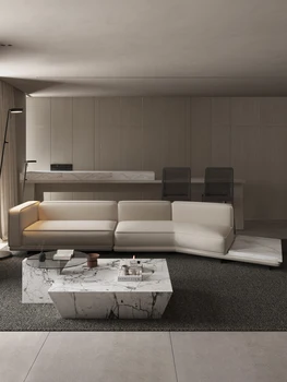 Taliansky minimalistický bavlnená posteľná bielizeň horizont obývacia izba gauč veľké vily veľké rovné podlahové inline skupiny