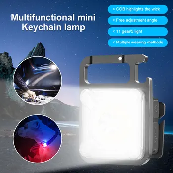 Mini KLASU Keychain Svetlo USB Nabíjanie Blesku Klip na Spp Svetlo Outdoor Camping Lampa Magnetické Opravy Núdzové Svetlo Lampy