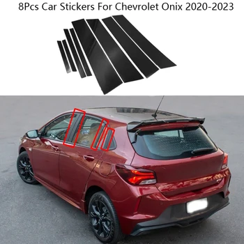 8Pcs Auto Piliera Príspevky Trim Kryt Pre Chevrolet Front 2020-2023 Okno Orezania Kryt BC Stĺpec Nálepky Chrómové Dekorácie
