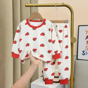 Nové Deti Chlapci Dievčatá Pyžamo Cartoon Dlhý Rukáv Roztomilý T-Shirt Topy s Nohavice, Pyžamá Batoľa, Dieťa Jeseň Spanie Oblečenie Sady