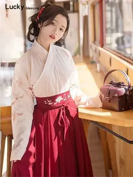 Japonský Štýl Šaty Žien Dlho Kimono Cardigan Dievčatá Sukne Kvetinový Vyšívané Celý Rukáv Yukata Haori Staroveké Orientálne Cosplay