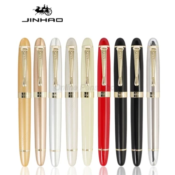 Jinhao X450 Kovový Sud Zlata Výbava 18 KGP 0,5 mm Stredná Nib Plniace Pero Professional Office kancelárske potreby Písanie Príslušenstvo